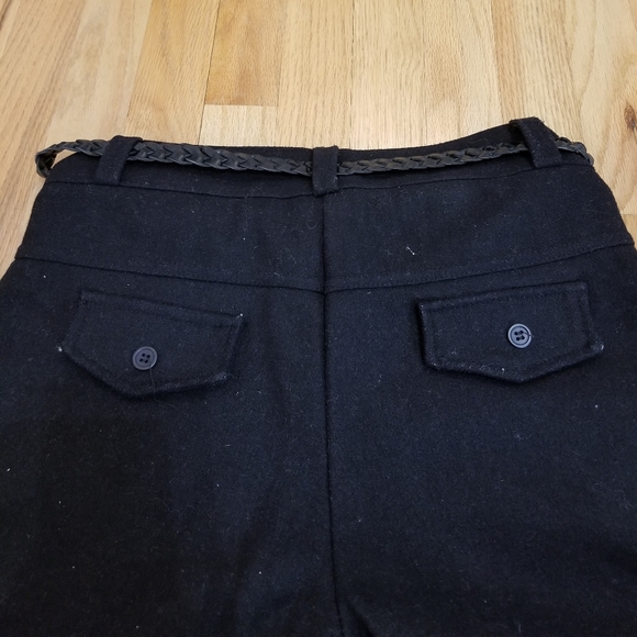 Korean Brand Black Winter Shorts Cuffed Shorts with braided belt Dress shorts - Picture 6 of 8